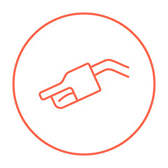 Image showing Gasoline pump nozzle line icon.