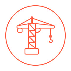 Image showing Construction crane line icon.