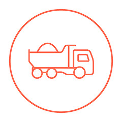 Image showing Dump truck line icon.