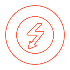 Image showing Lightning arrow downward line icon.