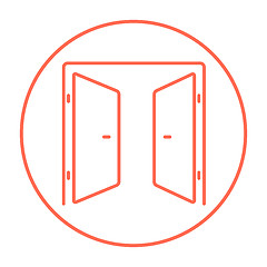 Image showing Open doors line icon.