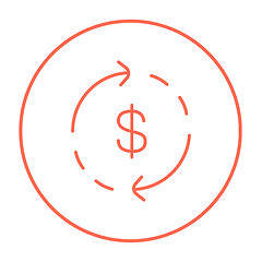 Image showing Dollar symbol with arrows line icon.