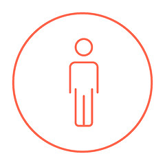 Image showing Businessman standing line icon.