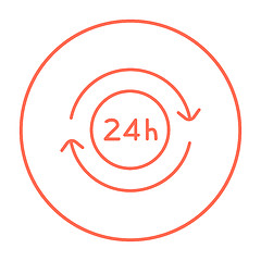Image showing Service 24 hrs line icon.