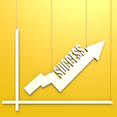 Image showing Success word with chart hang on yellow background