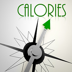 Image showing Calories on green compass