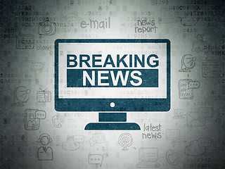 Image showing News concept: Breaking News On Screen on Digital Paper background