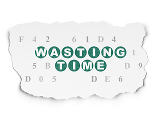 Image showing Time concept: Wasting Time on Torn Paper background