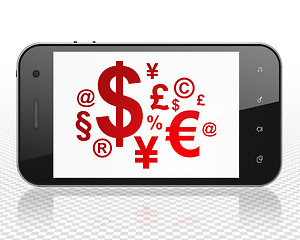 Image showing News concept: Smartphone with Finance Symbol on display