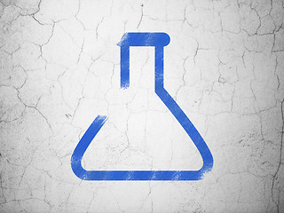 Image showing Science concept: Flask on wall background