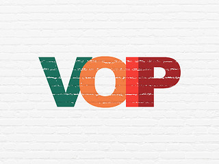 Image showing Web design concept: VOIP on wall background