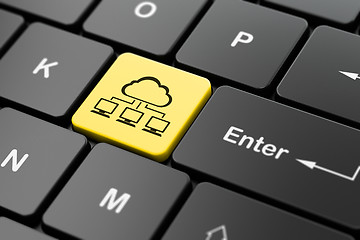 Image showing Cloud technology concept: Cloud Network on computer keyboard background