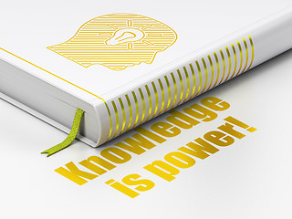 Image showing Learning concept: book Head With Light Bulb, Knowledge Is power! on white background