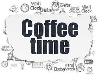 Image showing Time concept: Coffee Time on Torn Paper background