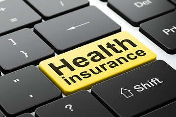 Image showing Insurance concept: Health Insurance on computer keyboard background