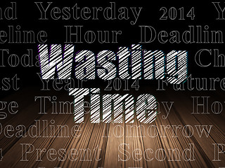 Image showing Timeline concept: Wasting Time in grunge dark room