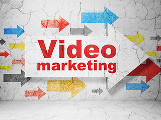 Image showing Marketing concept: arrow with Video Marketing on grunge wall background