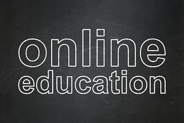 Image showing Education concept: Online Education on chalkboard background