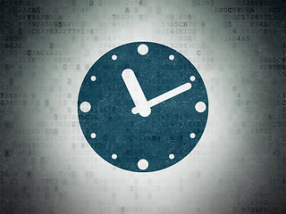 Image showing Timeline concept: Clock on Digital Paper background