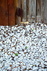 Image showing marble chip walkway with fence