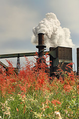 Image showing Steel Mill Smelter emitting toxic fumes from chimney