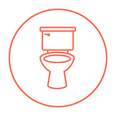 Image showing Lavatory bowl line icon.