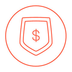 Image showing Shield with dollar symbol line icon.