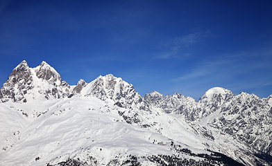 Image showing View on Mount Ushba in nice sunny day