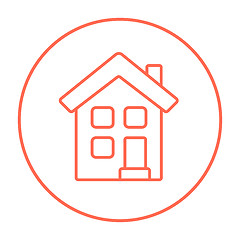 Image showing Two storey detached house line icon.