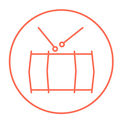 Image showing Drum with sticks line icon.