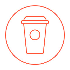 Image showing Disposable cup line icon.