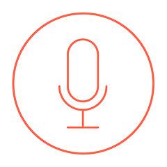 Image showing Retro microphone line icon.