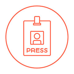 Image showing Press pass ID card line icon.