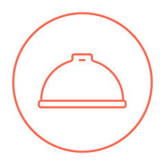 Image showing Restaurant cloche line icon.