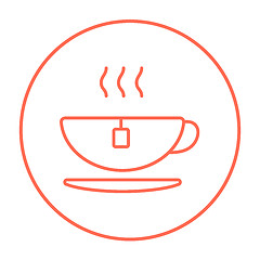 Image showing Hot tea in cup line icon.