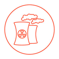 Image showing Nuclear power plant line icon.