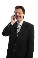 Image showing Happy Businessman on phone