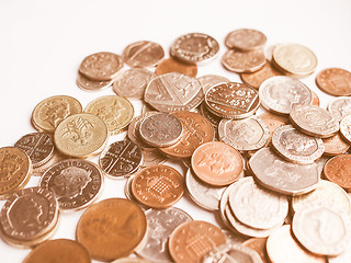 Image showing  Pound coins vintage