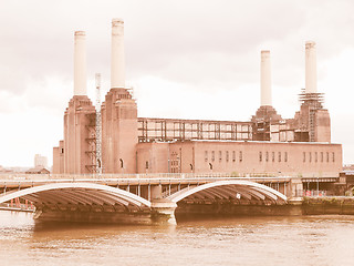 Image showing Battersea Powerstation, London vintage