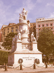 Image showing Columbus monument in Genoa vintage