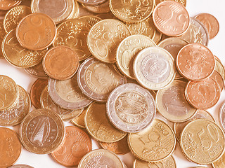 Image showing  Euro coins vintage