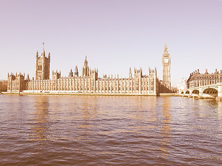 Image showing Houses of Parliament London vintage