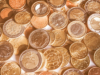 Image showing  Euro coins vintage