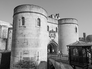 Image showing Black and white Tower of London