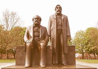 Image showing Marx-Engels Forum statue vintage