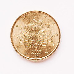 Image showing  Italian 50 cent coin vintage