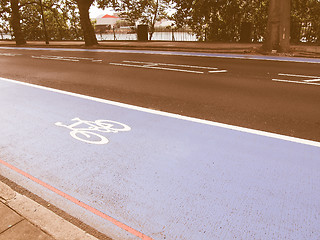 Image showing  Bike lane sign vintage