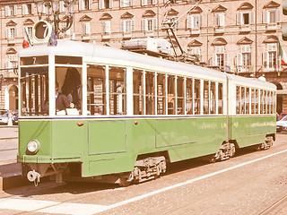 Image showing Old tram in Turin vintage