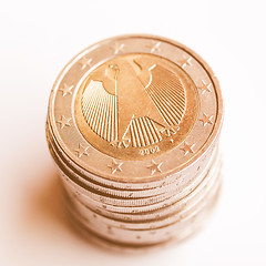 Image showing  Euro coins vintage