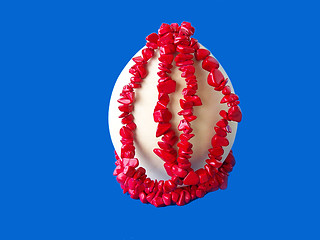 Image showing Easter egg and red corals